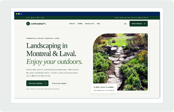 Aperçu de la page d’accueil de Landscaping Montreal